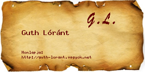 Guth Lóránt névjegykártya